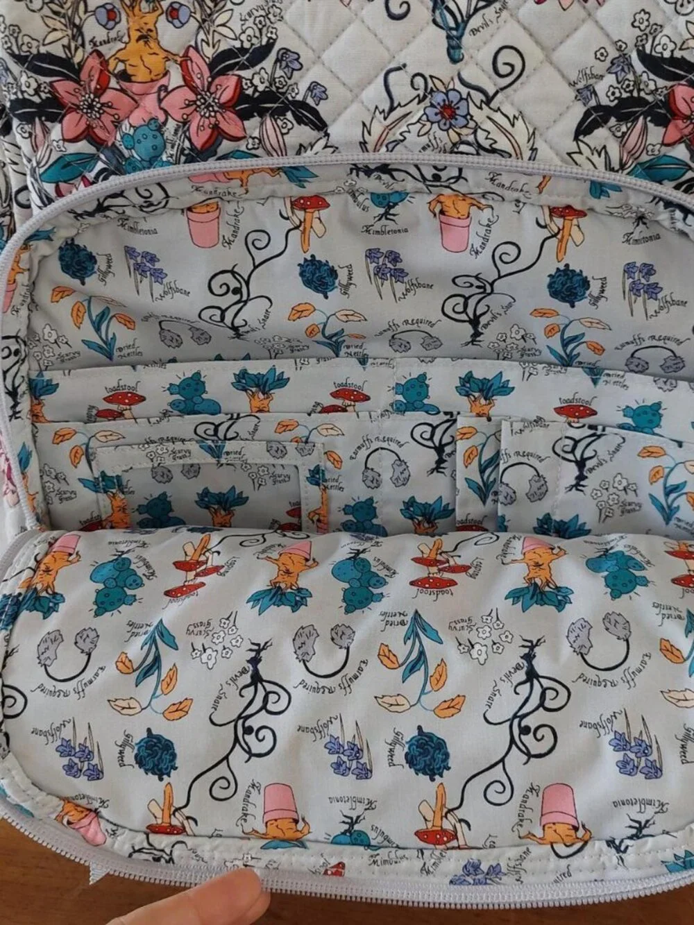 Harry Potter Vera Bradley backpack herbology with floral and botanical design fe